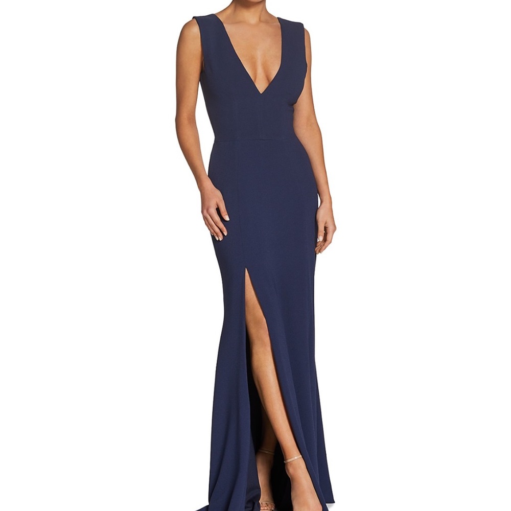 Dress the population Sandra plunging gown small